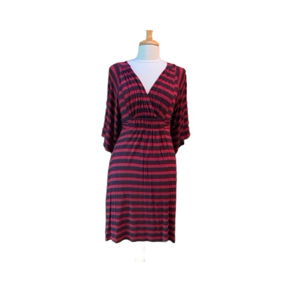 Y2k striped dress Red and Black Striped Midi Dress